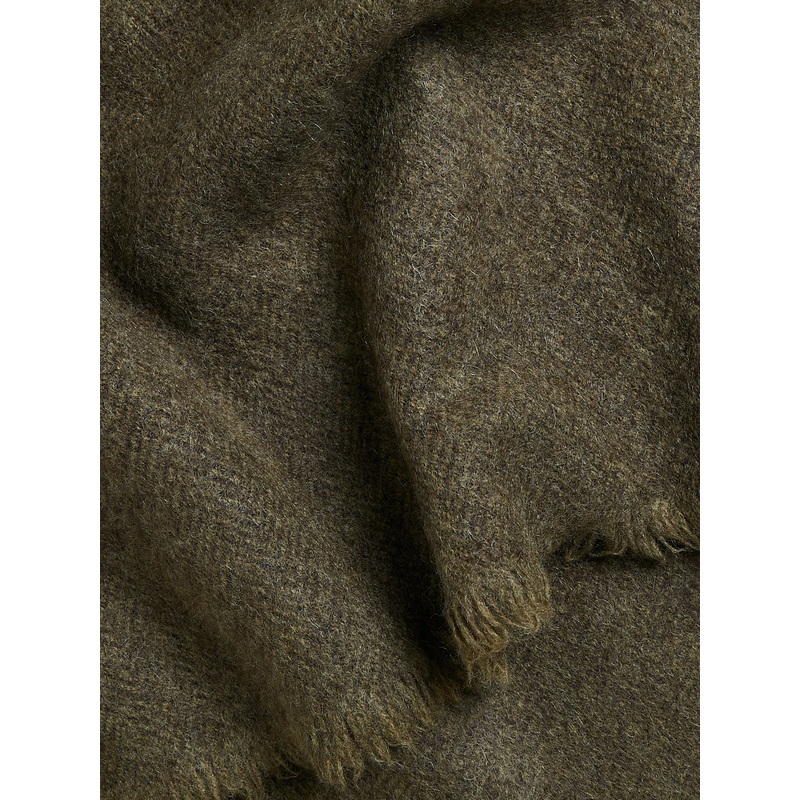 Nomad Dense Boiled Herringbone Scarf in Olive
