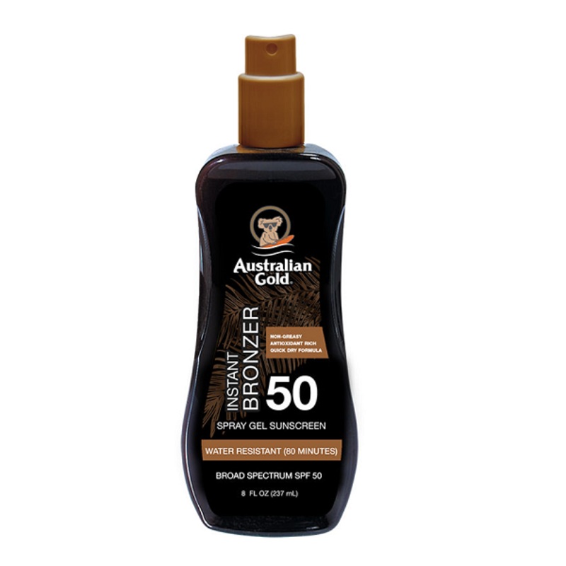 Australian Gold – Instant Bronzer SPF50 Spray Gel Sunscreen
