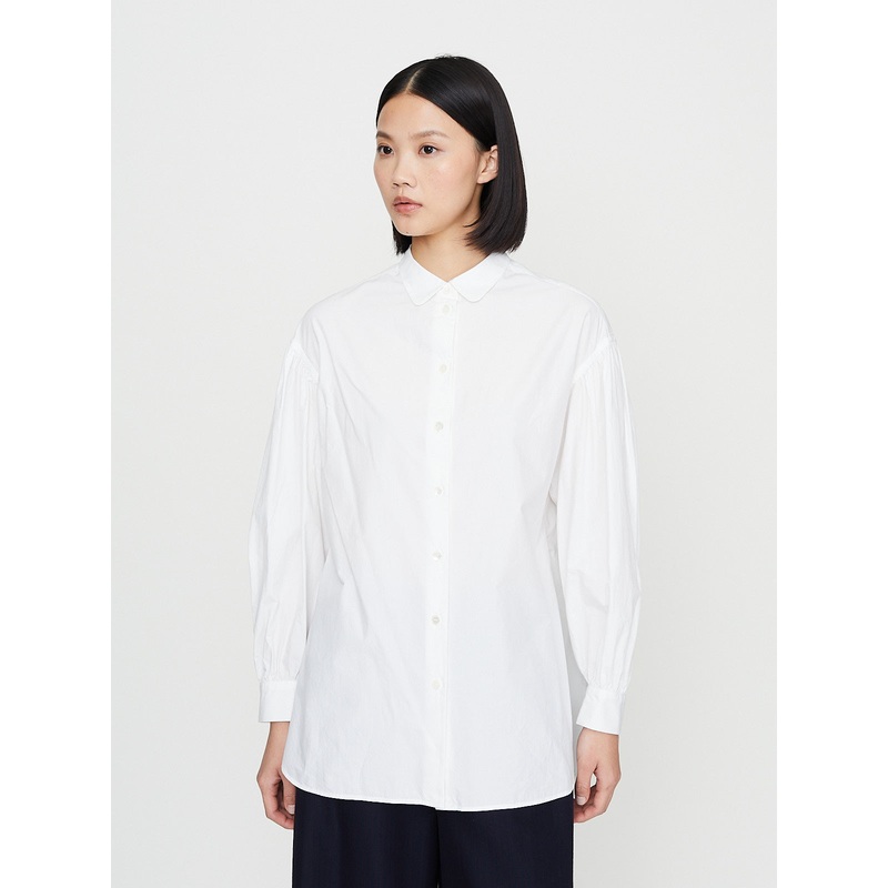 Bulky Gather Shirt in Off White