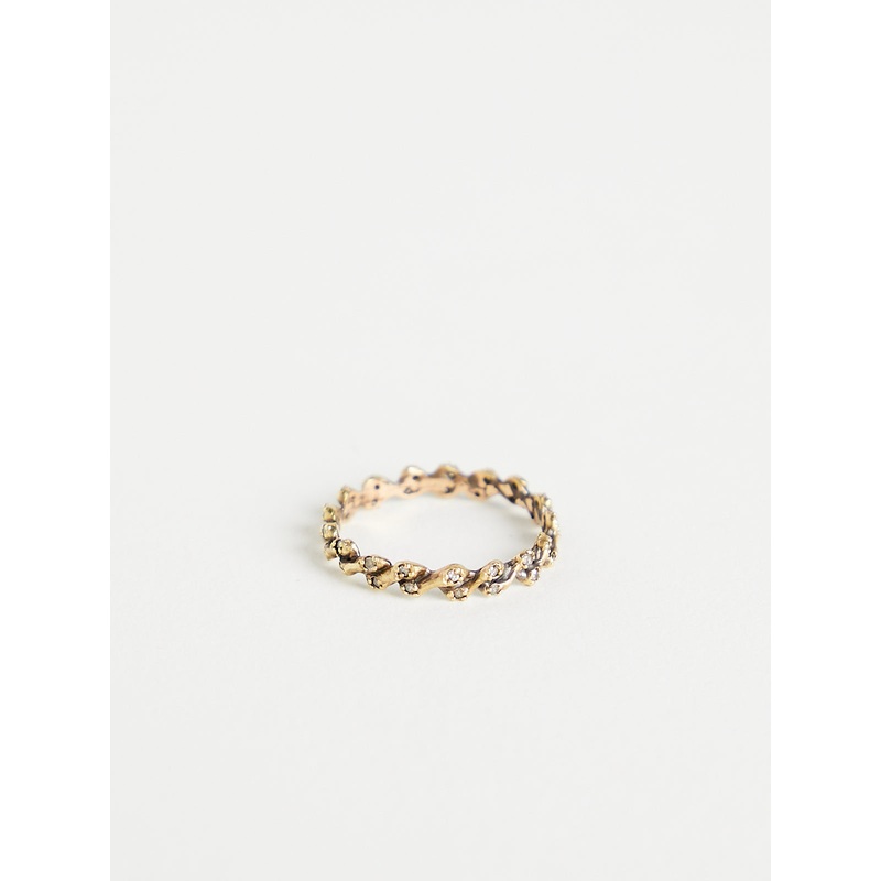 1118 Ring in 14k Yellow Gold with 38 Brown Diamonds