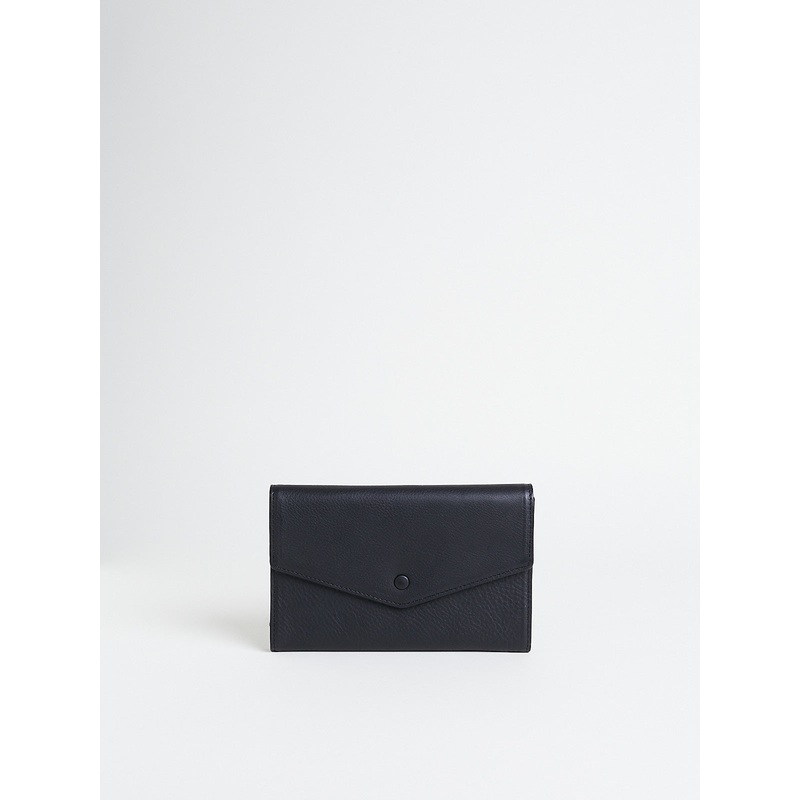 Flap Bi-Fold Wallet in Black