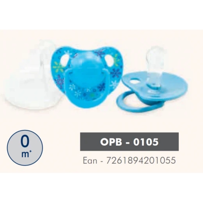 Optimal Round Nipple Silicone Pacifier 0+ Blue’ Pink ‘Purple
