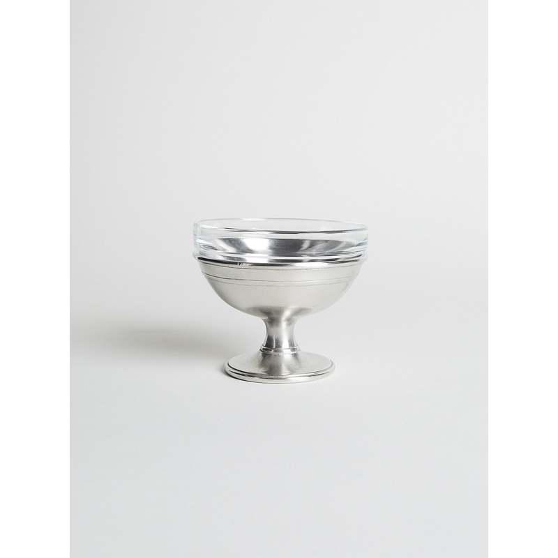 Osteria Pewter Ice Cream Dish with Glass