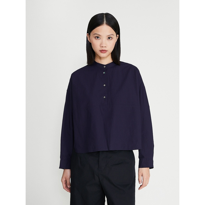 Big Yoke Shirt Short in Purplish Navy