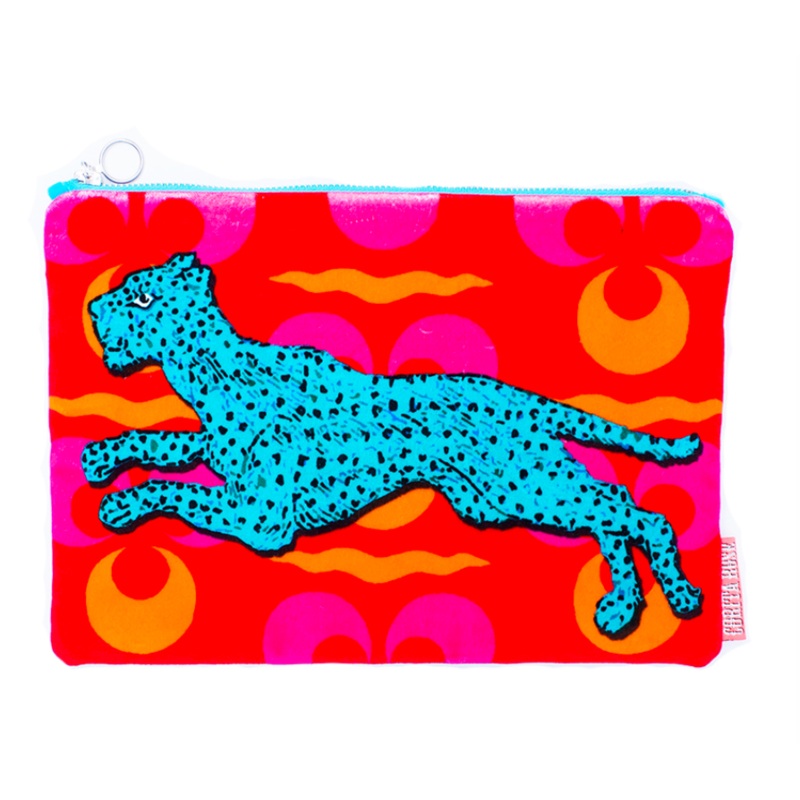 Corita Rose Large clutch – Running Leopard