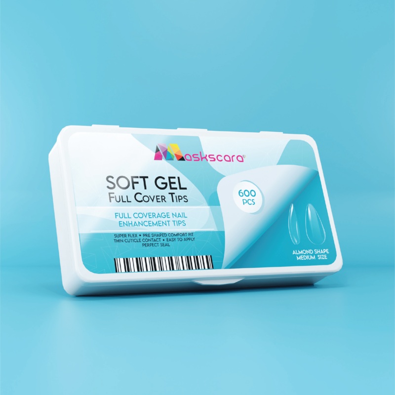 Soft Gel Tips – Full Cover (Almond Medium)