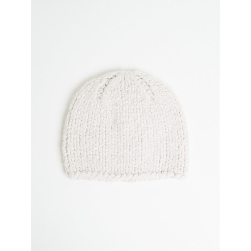 May Beanie in Ivory/Latte