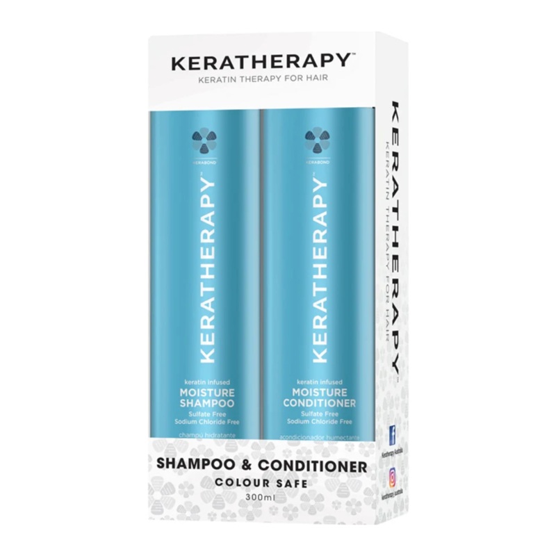 KERATHERAPY MOISTURE SHAMPOO & CONDITIONER 300ML DUO