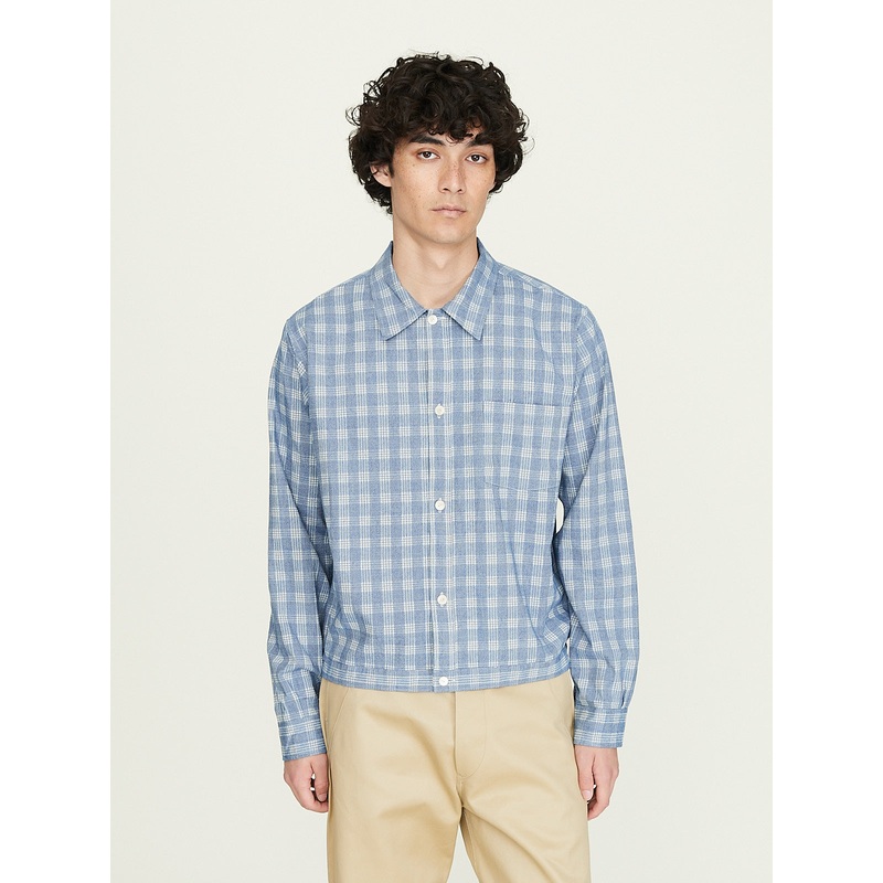 Lot.319 Palaka Jacket in Discharged Indigo Plaid