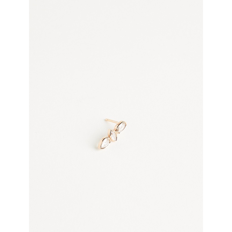 Mix Cut Artemis Single Earring with 0.39ct Brown Diamonds in 18k Pink Gold