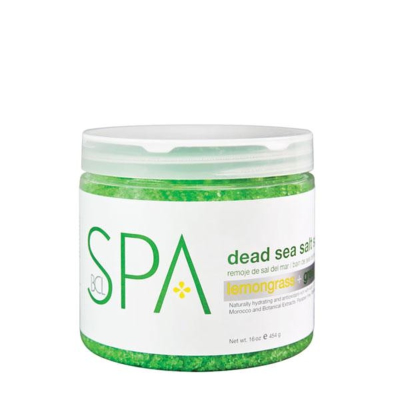 BCL — Dead sea salt soak Lemongrass + green tea 16oz