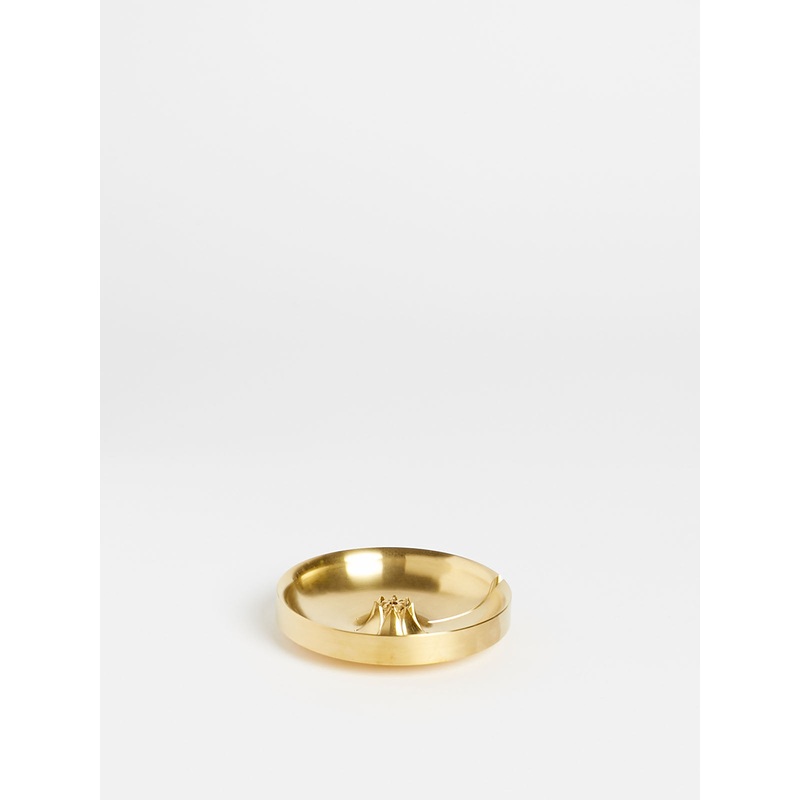 Agave Basin Incense Holder in Satin Brass