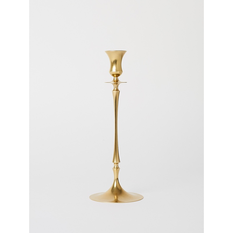 0208 Biedermeier Ted Muehling Candlesticks in Burnished Brass