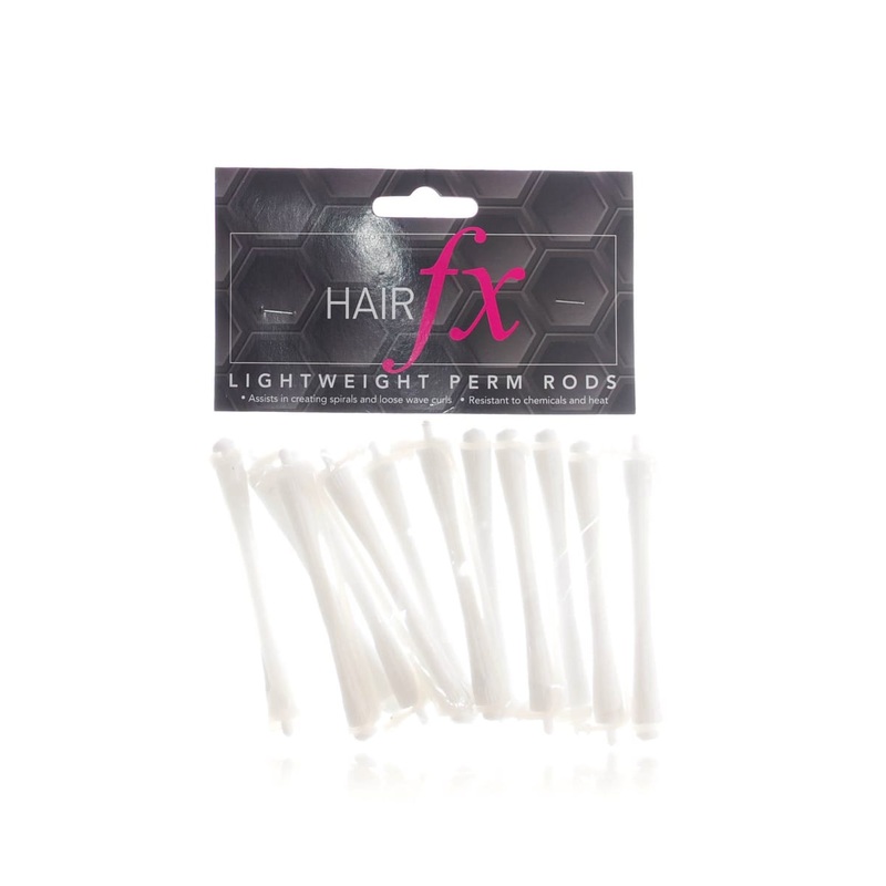 HAIR FX Lightweight Perm Rods 12 Pack White