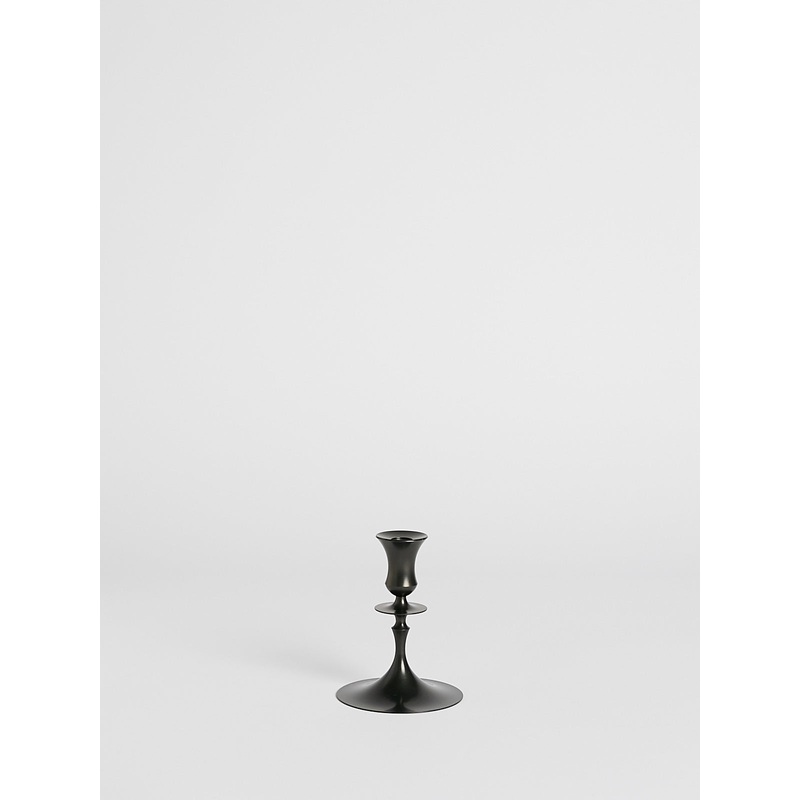 0202 Biedermeier Ted Muehling Candlesticks in Oxidised Bronze