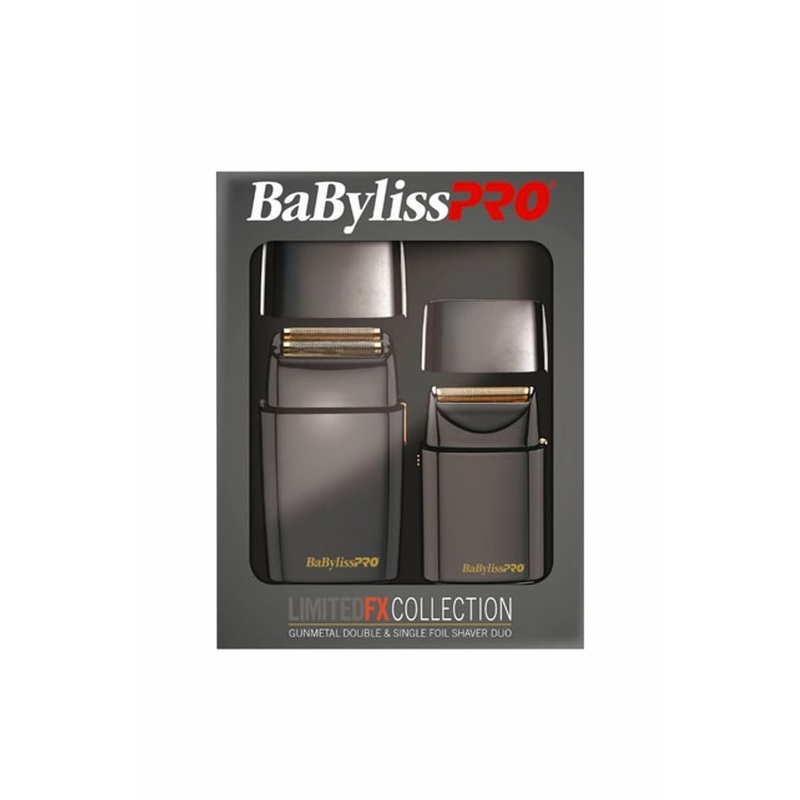 BABYLISS PRO LIMITEDFX COLLECTION GUNMETAL DOUBLE & SINGLE FOIL SHAVER SET