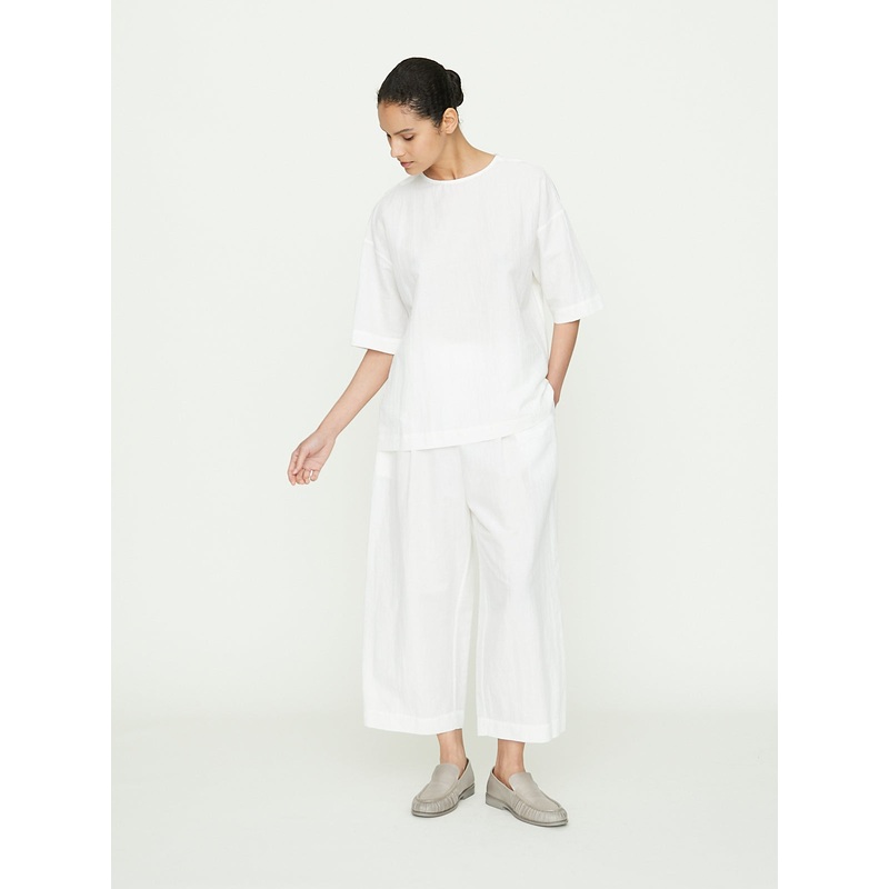 Front Tuck Bulky Pants 2 in Off White