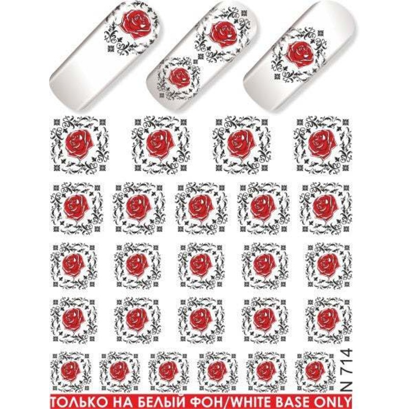 Red Rose Black Lace Water Transfer – 714