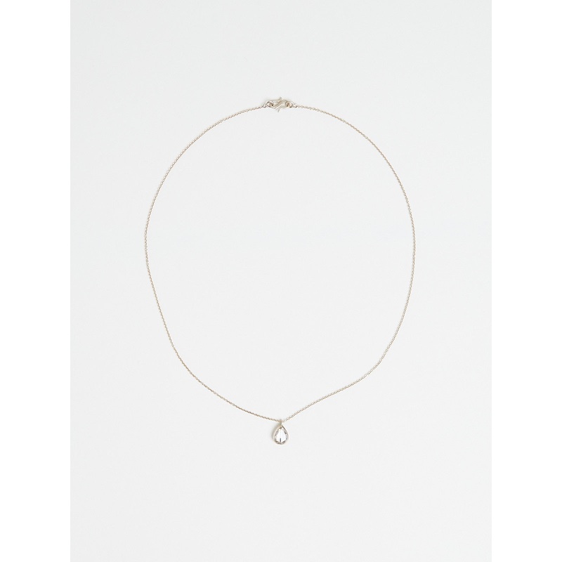 Gwyneth S Micro Pendant in 19k White Gold & 18k White Gold with 1ct Light Champagne Diamond Drop