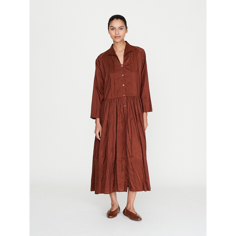 Silk Dress in Terracotta