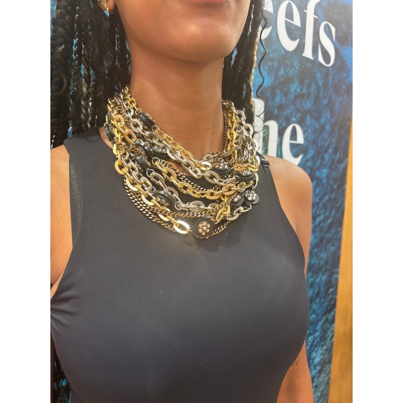 Tri -Colour  Short Necklace