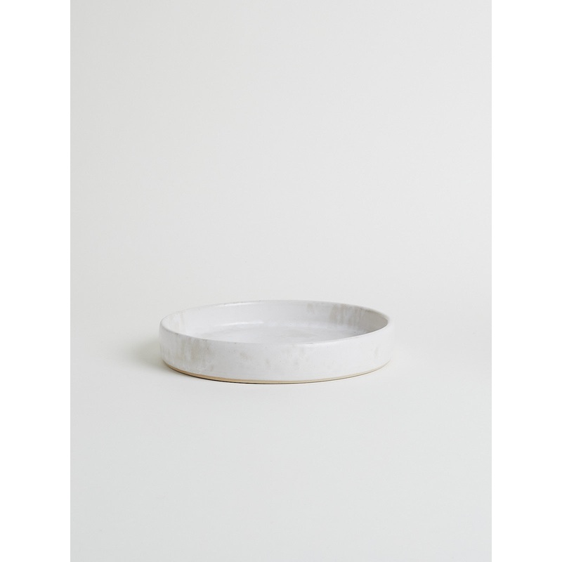 Medium Rimmed Plate Shape #4 in Ivory White