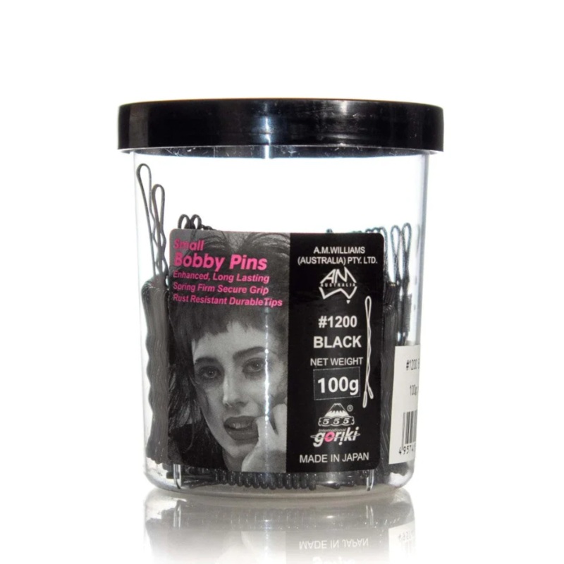 A M WILLIAMS 555 Small Bobby Pins 1.5″  –  |  100g, Various Colours