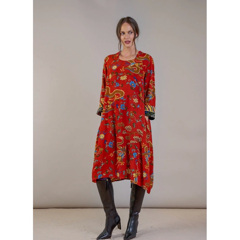 Dragon Rust Asymmetric Dress