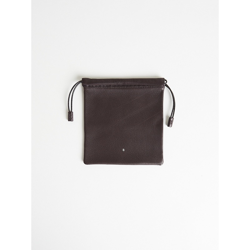 Drawstring Pouch S in Dark Brown