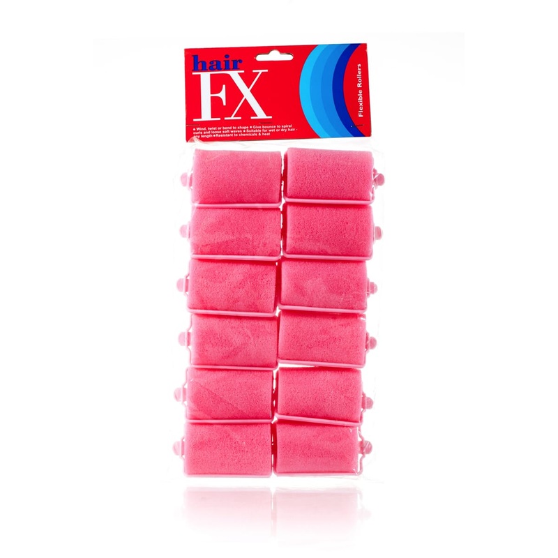 HAIR FX Foam Rollers  12 Pack  |  Various Sizes, Pink