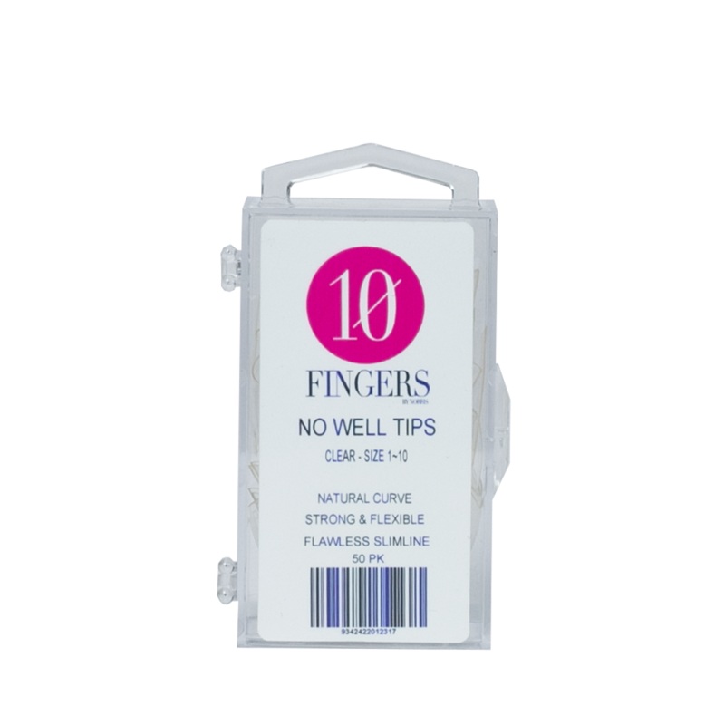 10 Fingers – Clear No Well Tips 50pk