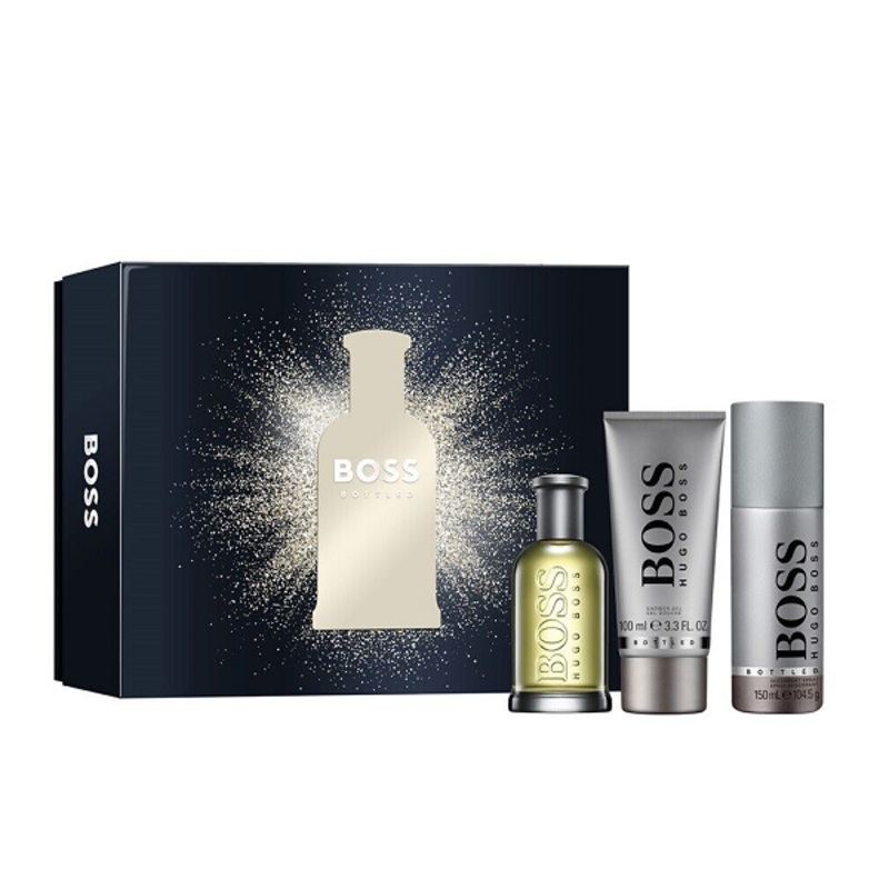 Hugo Boss – Bottled Eau De Toilette Set (EDT+SG+Deo Spray)