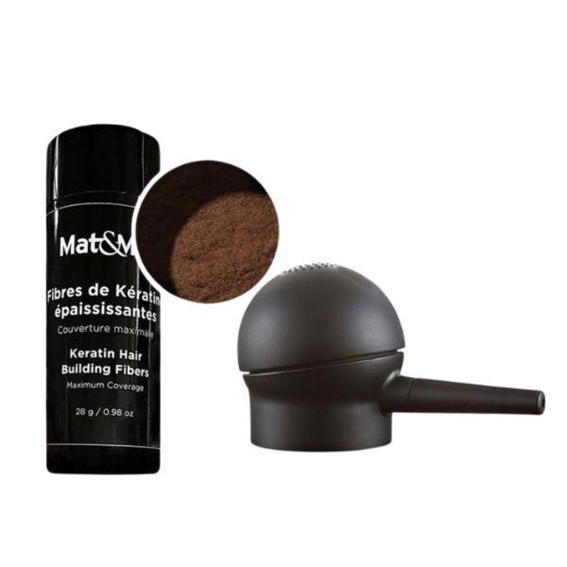 Mat&Max — Keratin hair fiber .98oz – Brown + Applicator