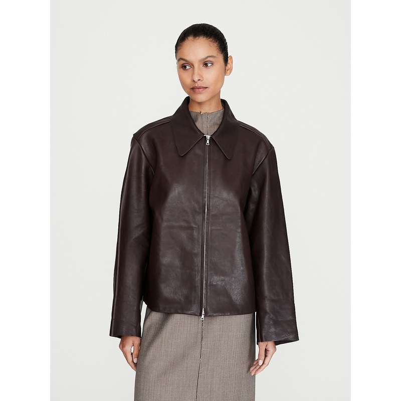 No. 285 Leather Pocket Jacket in Brown