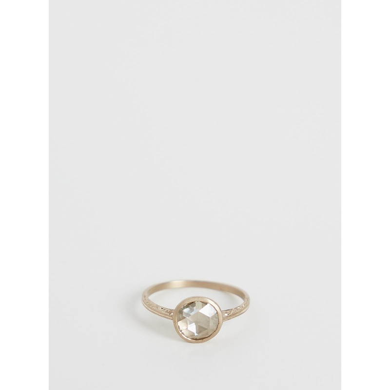 Gunilla Ring in 18k White Gold and Palladium with Irregular 0.89ct Round White Diamond