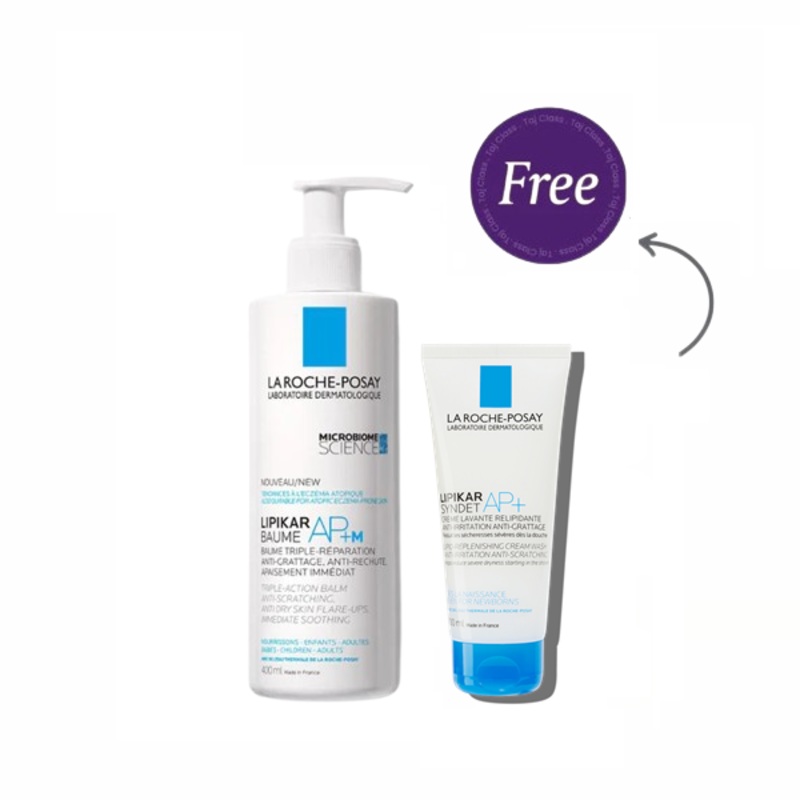 La Roche Posay Lipikar Baume Ap+M Moisturizing for Dry and Eczema-Prone Skin 400ml + Lipikar Syndet Ap 100ml (gift)