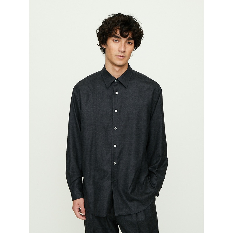Super Light Wool Shirt in Top Charcoal