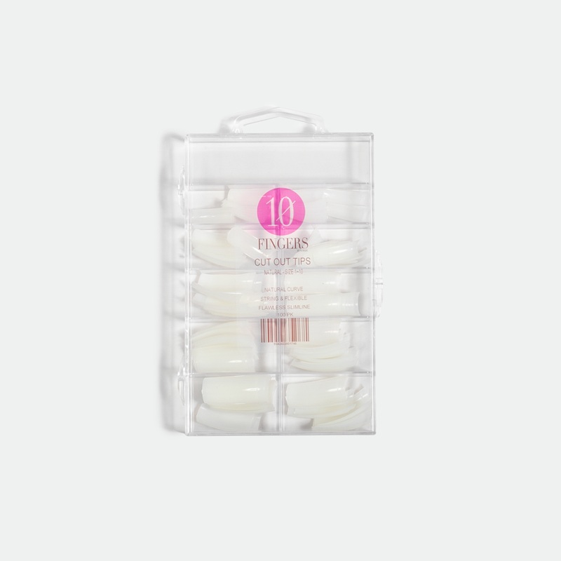 10 Fingers Cut Out Tips 100pk – Natural – Size 1-10