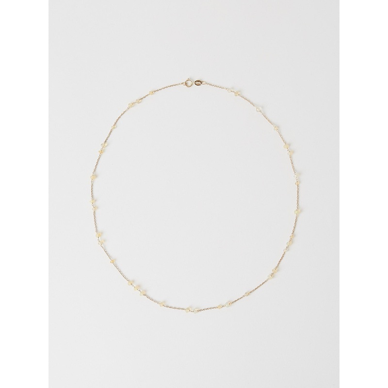 Glitter Necklace in 18k White Gold with 3.36ct Jelly Opal