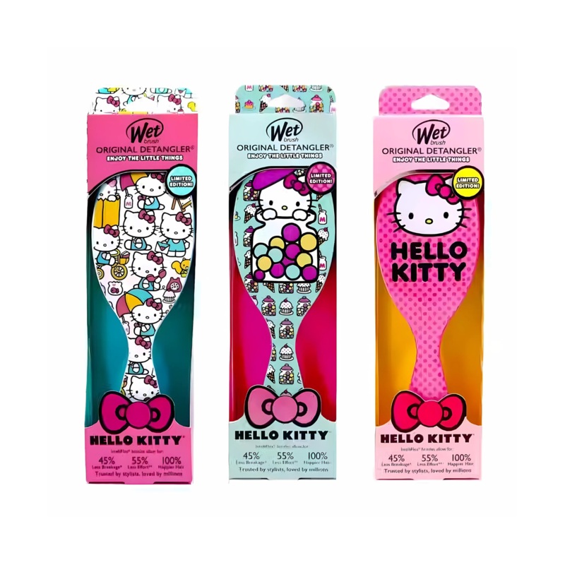 WET BRUSH ORIGINAL DETANGLER HELLO KITTY UNDER MY UMBRELLA WHITE