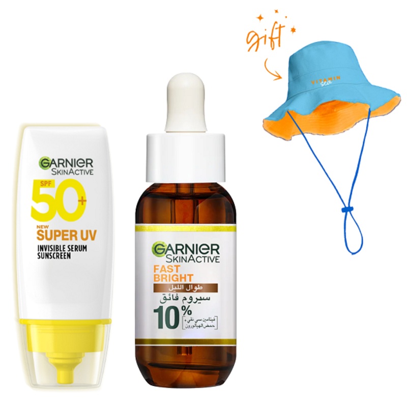Garnier – SUPER UV Serum SPF50+ & Fast Bright Night Serum Bundle