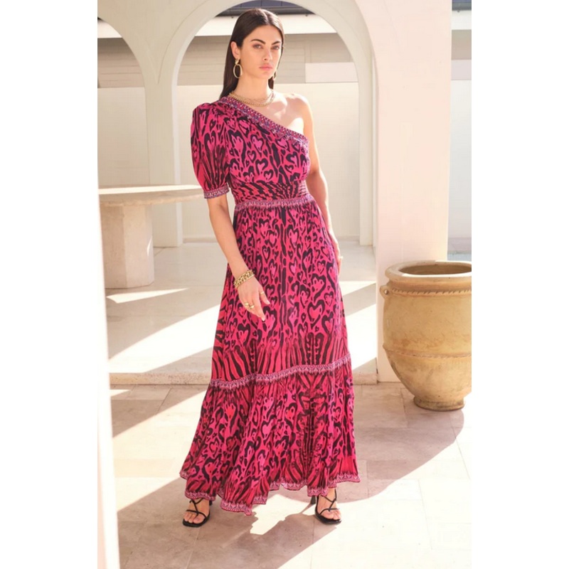 Heart Forever One Shoulder Maxi Dress
