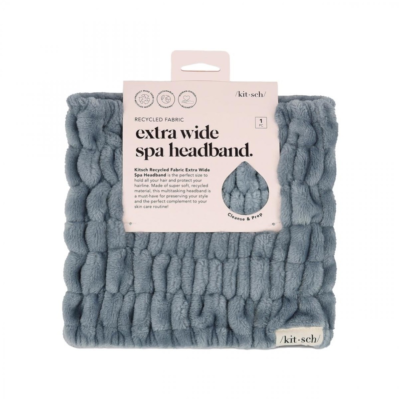 Kitsch — Eco-Friendly Extra-Wide Spa Headband – Misty Blue