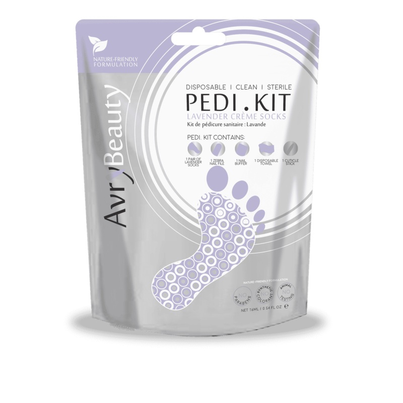 All-In-One  Disposable PEDI Kit with Lavender Socks