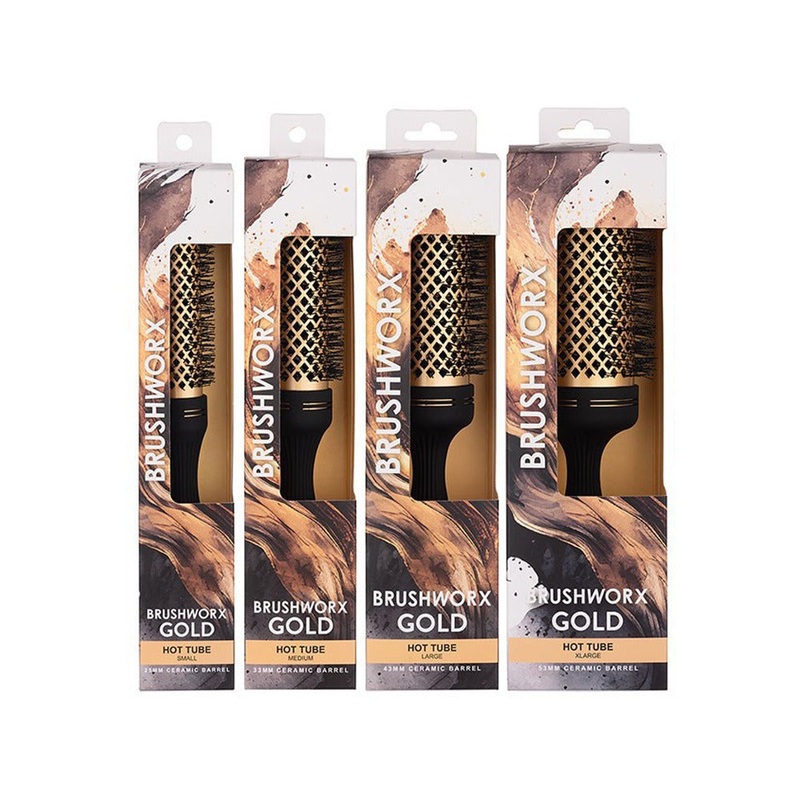 Brushworx Gold Ceramic Hot Tube Brush – Xl (70mm)