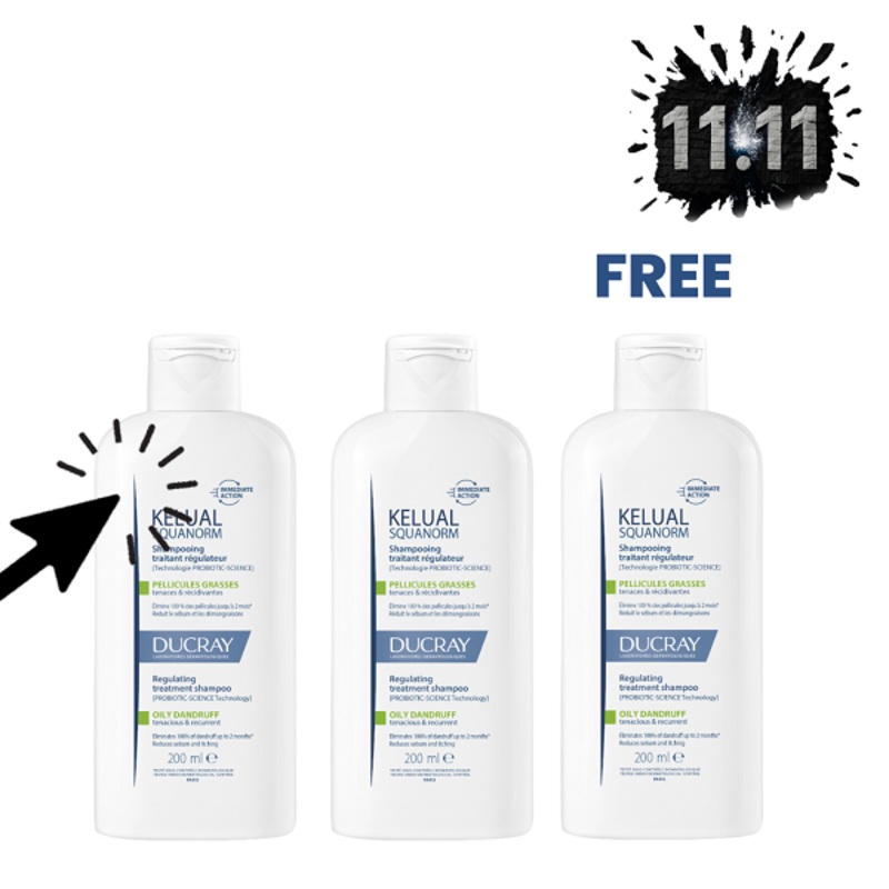Ducray – Kelual Squanorm Shampoo Oily Dandruff Duo Pack Bundle
