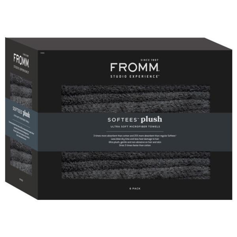 Fromm — Softees Plush Towel  20″ X 34″ – Dark Grey 6 pk