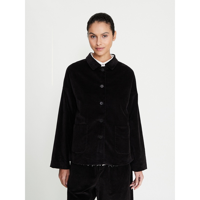 Shirt Loose Blazer V in Chocolate