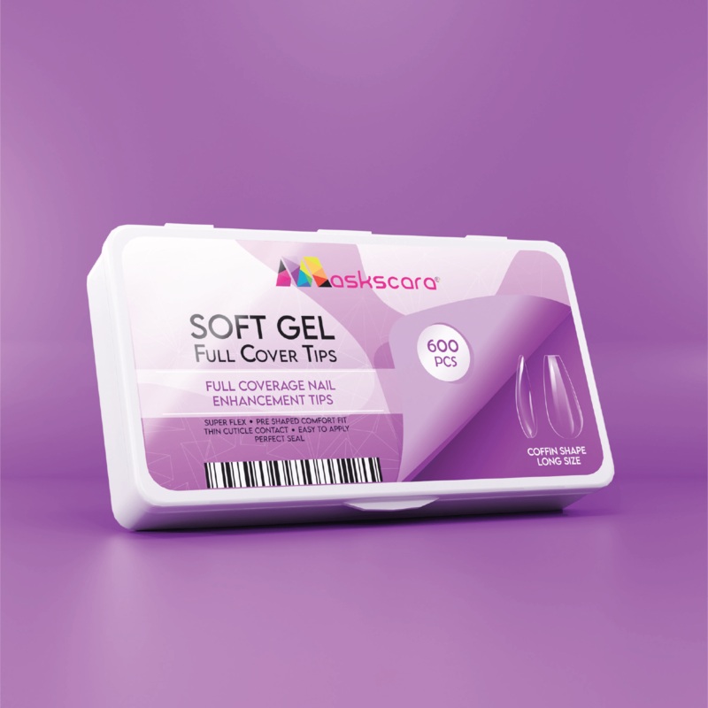 Soft Gel Tips – Full Cover (Coffin Long)