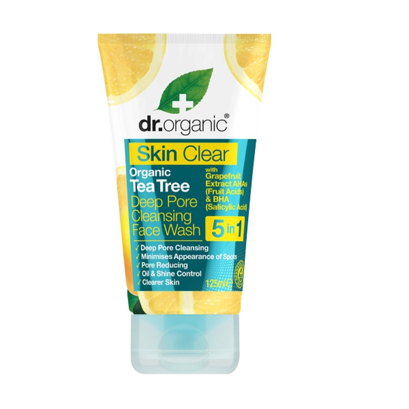 Dr Organic – Skin Clear Organic Tea Tree Deep Pore Cleansing Face Wash 5 In 1